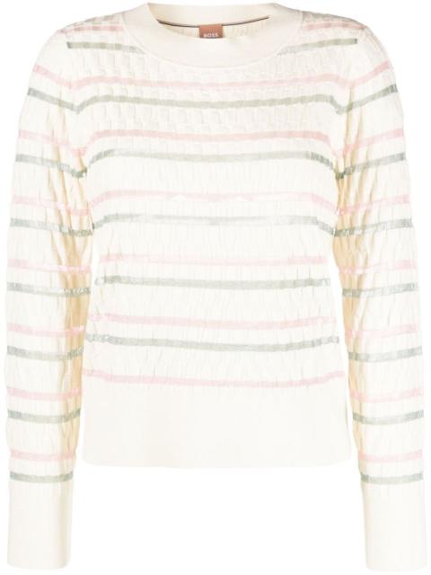 double-striped knitted sweater