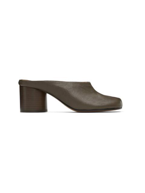 Brown Tabi Décolleté Mule Heels