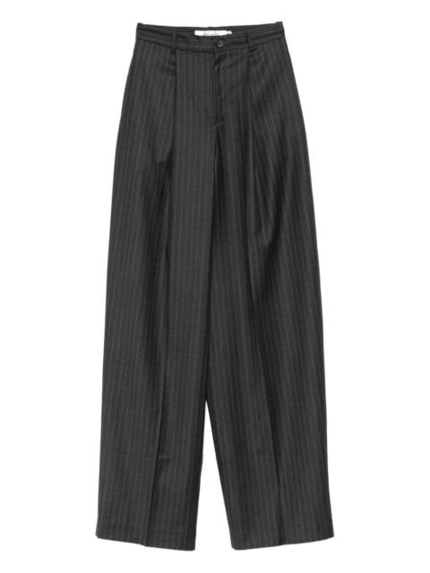 pinstripe-print pleated trousers