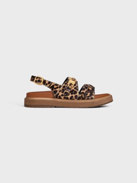 CELINE - TIPPI TRIOMPHE SANDAL IN LEOPARD PRINTED HAIRY CALFSKIN