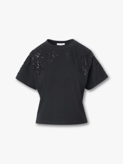 Kelly Boxy Beaded Floral Tee