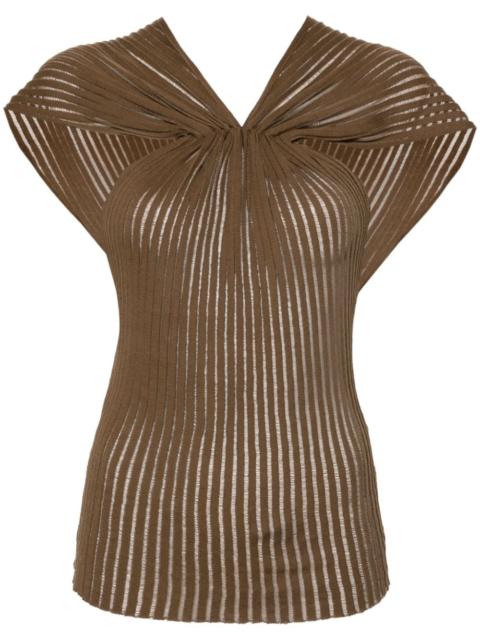 one-shoulder knitted top