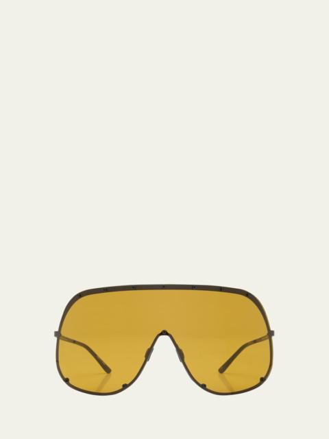 Men's Solid-Frame Shield Sunglasses