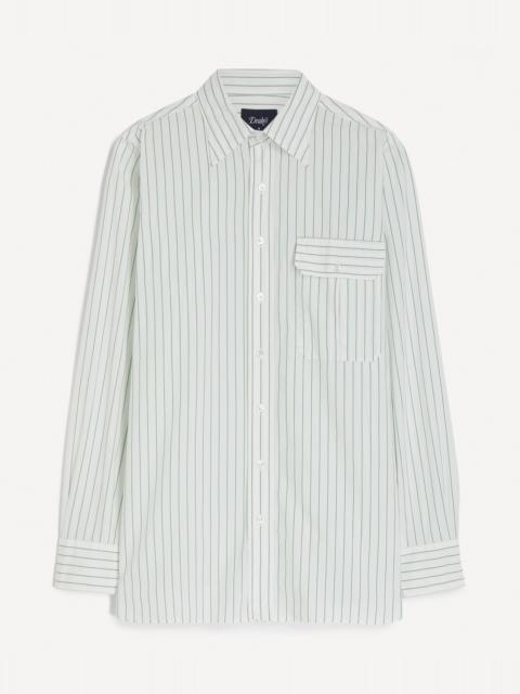 Green Pencil Stripe Cotton Shirt