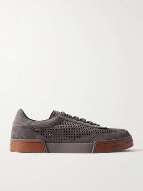Portofino Yacht Perforated Distressed Suede Sneakers