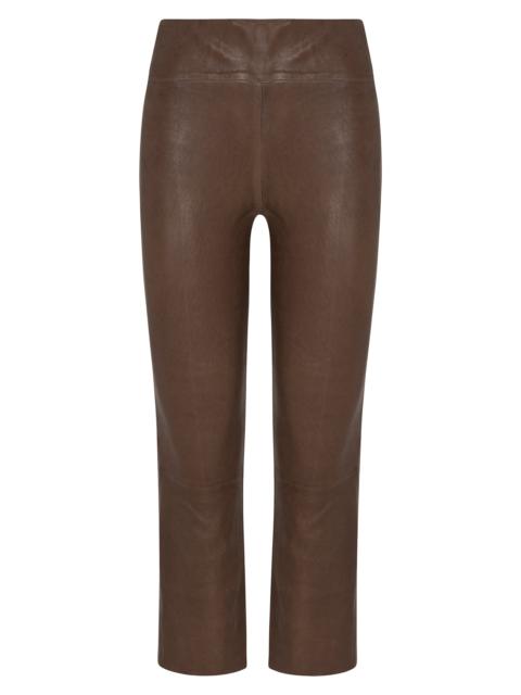 TRUFFLE LEATHER CROP FLARE