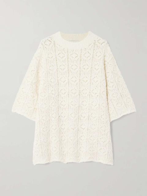 Antila crocheted cotton-blend chenille T-shirt