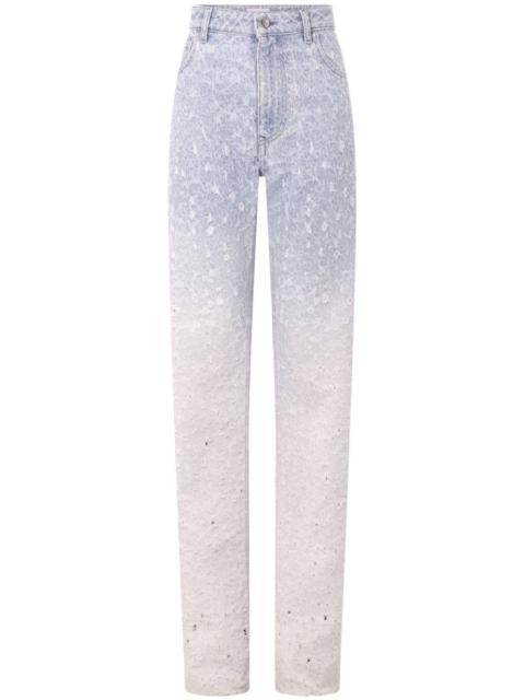 distressed ombrÃ© straight-leg jeans
