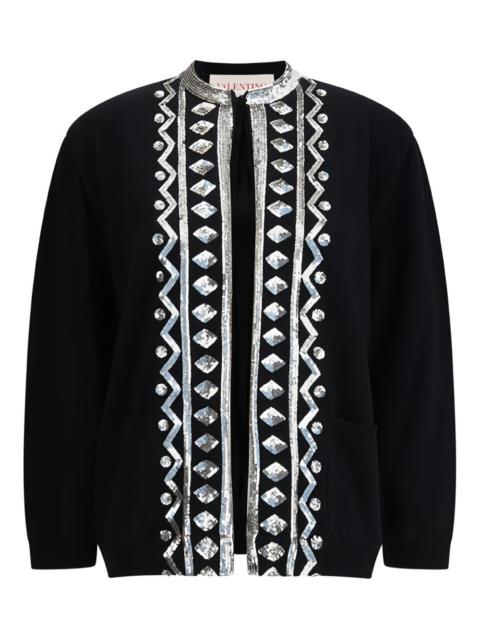 sequinned-trim cardigan