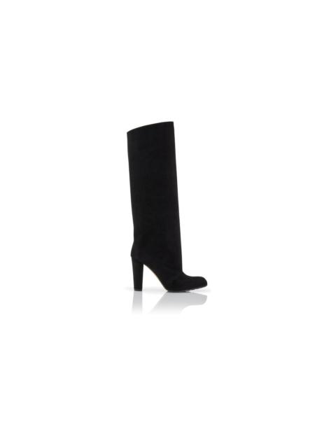 Black Suede Knee High Boots
