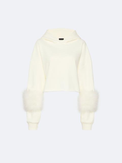 Cotton Sweatshirt With Marabou Feathers