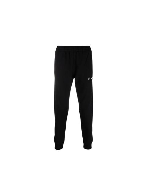 OFF-WHITE Ow Logo Short Cuffed Sweatpants Black