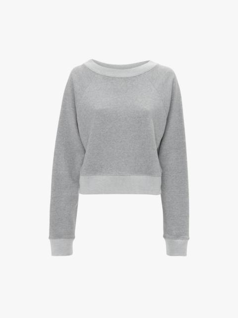 Cropped Sweatshirt In Grey Marl