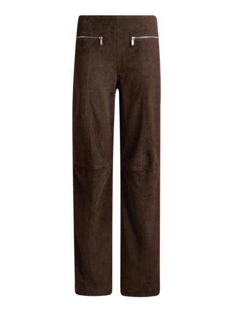 Suede Wide-Leg Pants brown