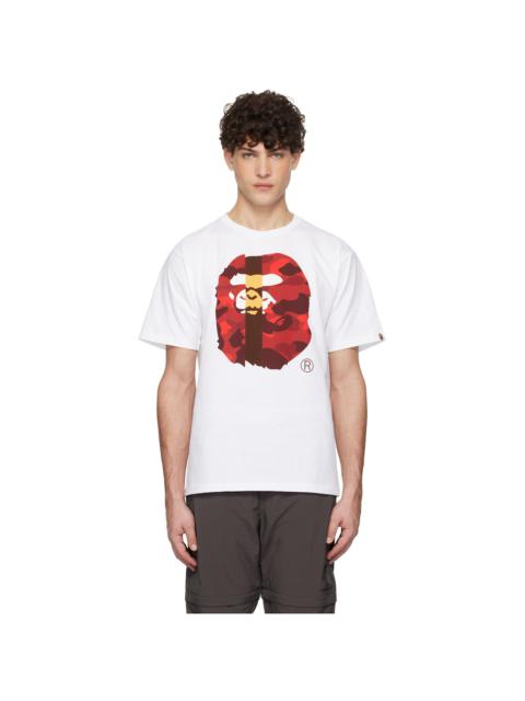 White Color Camo Transform Big Ape Head T-shirt