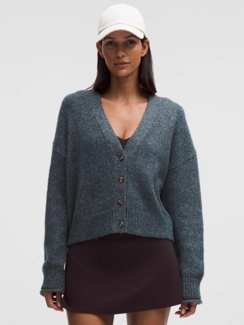 Wool-Blend Button-Up Cardigan