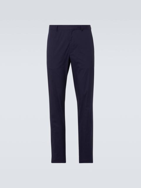 Cotton-blend poplin straight pants