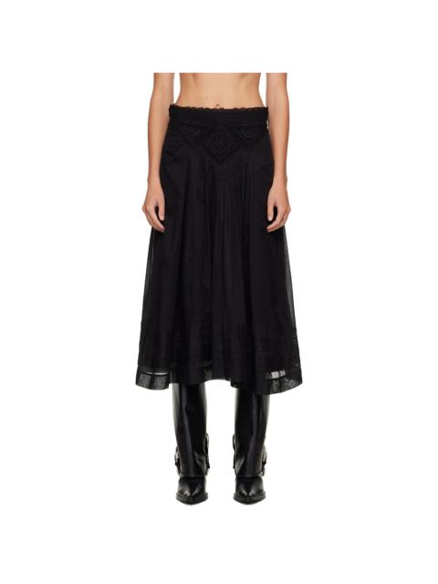 Black Garliana Midi Skirt