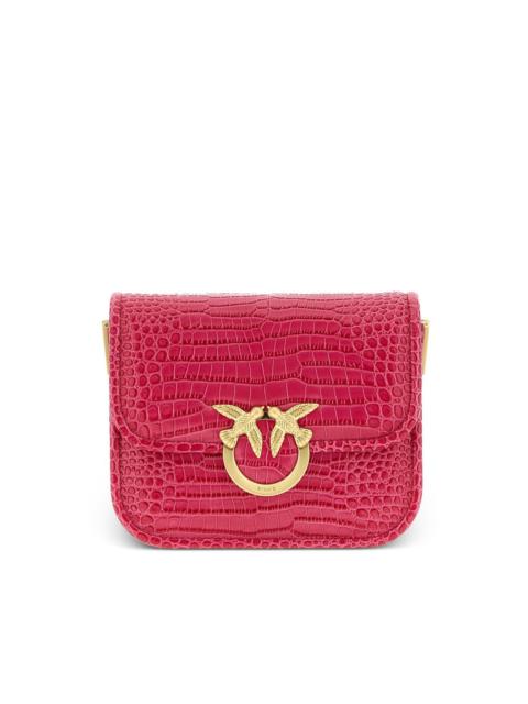 crocodile-effect mini shoulder bag