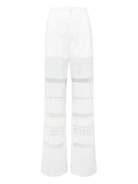 lace-panel trousers
