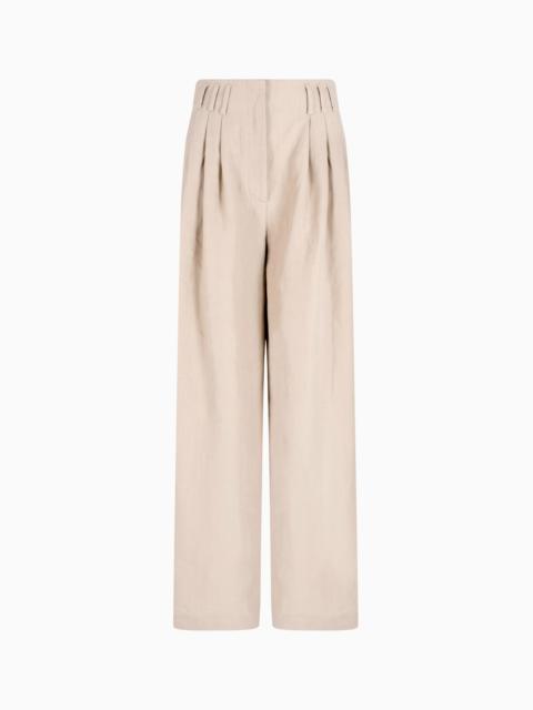 WIDE-LEGGED LINEN TROUSERS