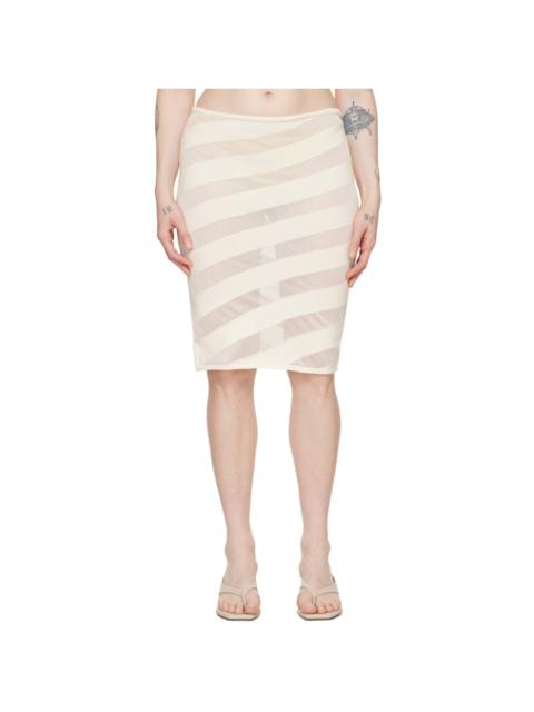 White Zebara Midi Skirt