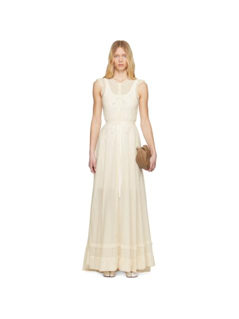 Off-White Cotton Voile Maxi Dress