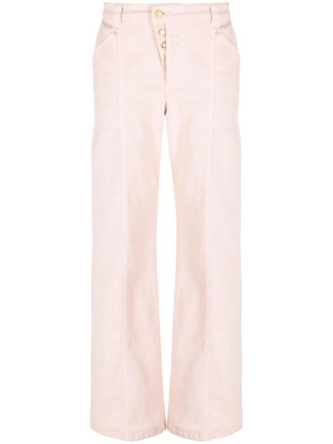 straight-leg cotton trousers