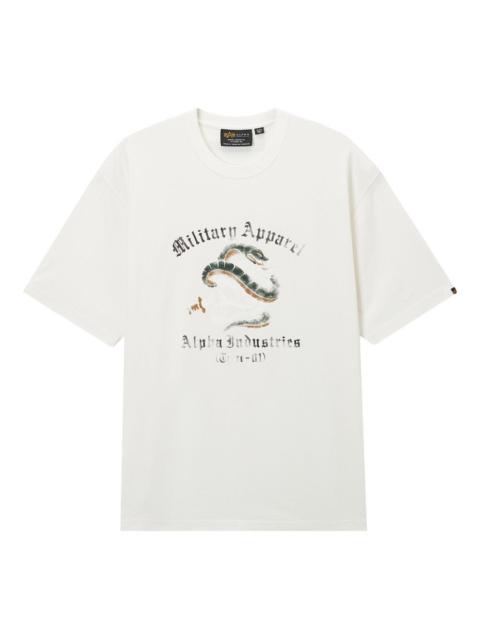 snake-graphic cotton T-shirt