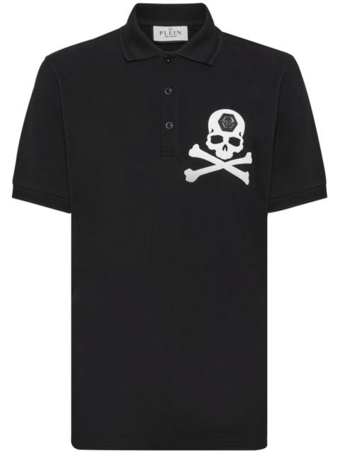 logo-print cotton polo shirt