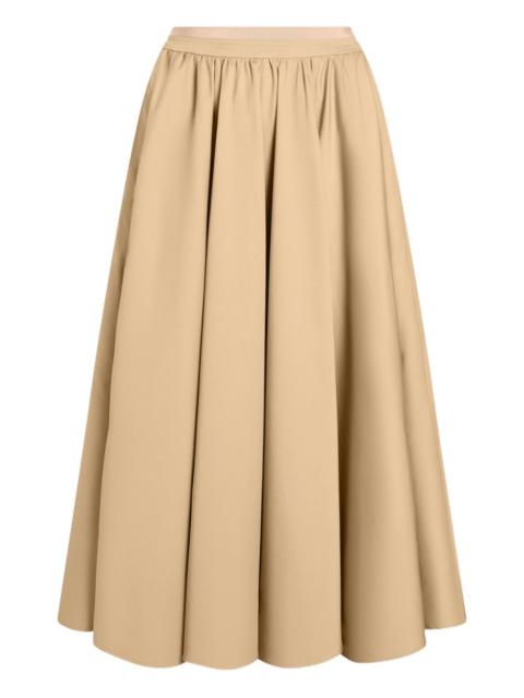 pleated maxi A-line skirt