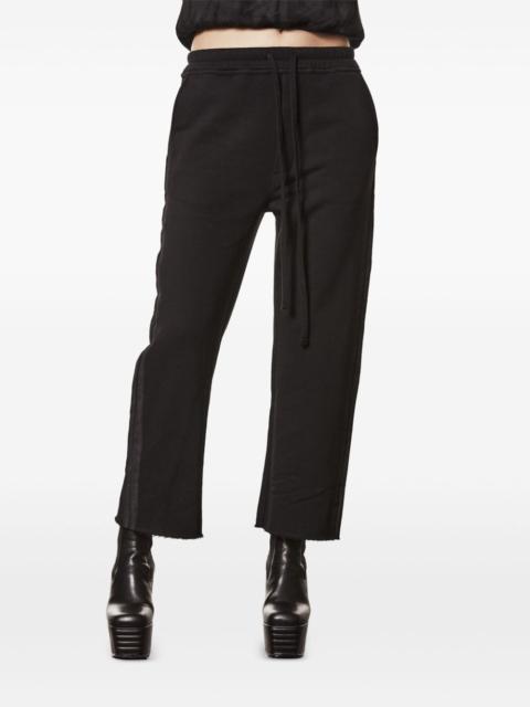 side-stripe raw-edge track pants