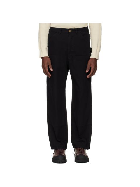 Black Double Knee Painter Trousers