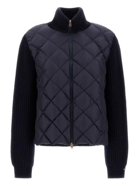 quilted panelled cardigan