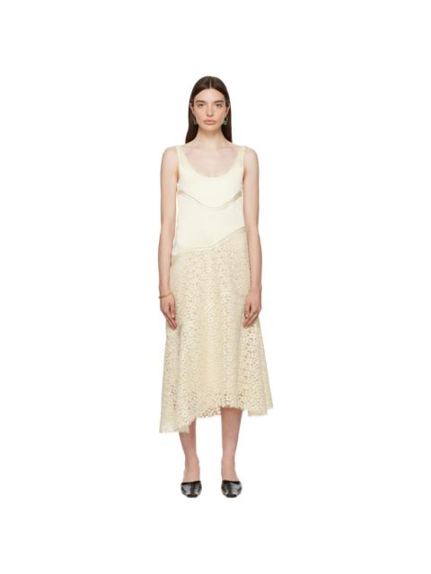 Off-White Embroidered Midi Dress