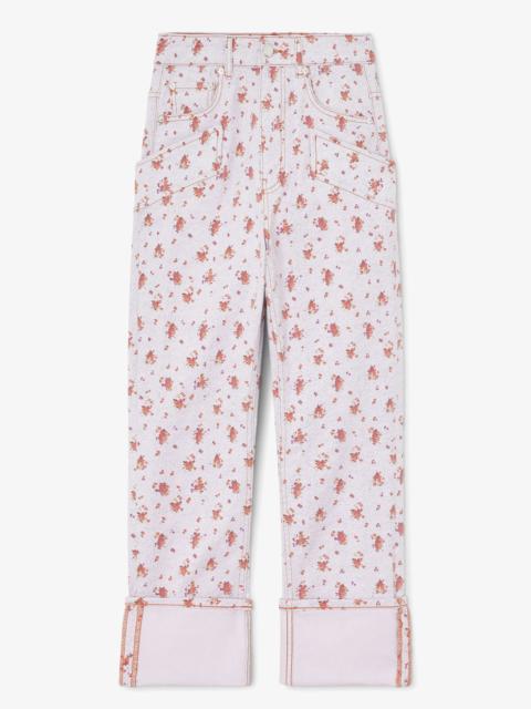 CAPRI SLIM JEANS IN PRINTED DENIM