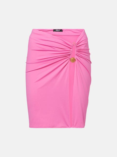 Safety Pin gathered jersey miniskirt