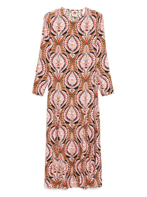 Pineapple Jewelry midi dress