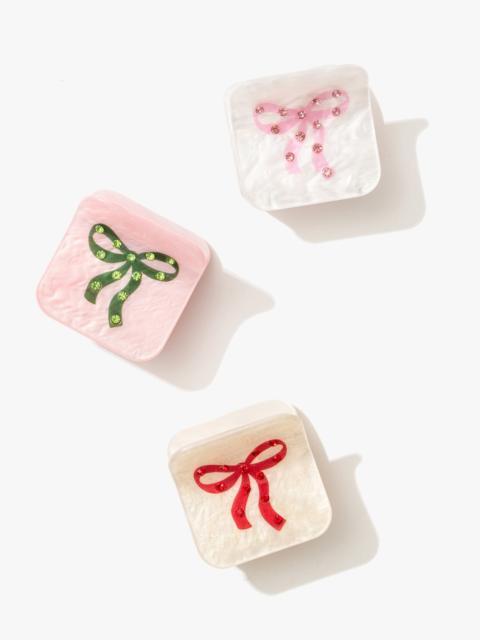 Bows Crystal Claw Clip Set of 3