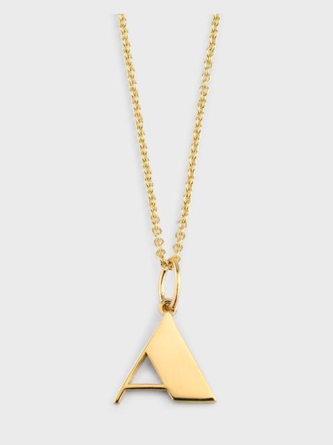 14K Pure Block Initial Necklace