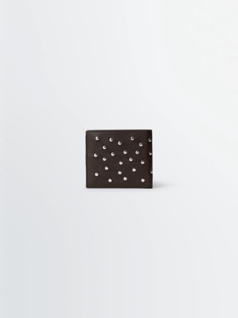 SOFT TAB STUDS DOTS BIFOLD WALLET IN LEATHER