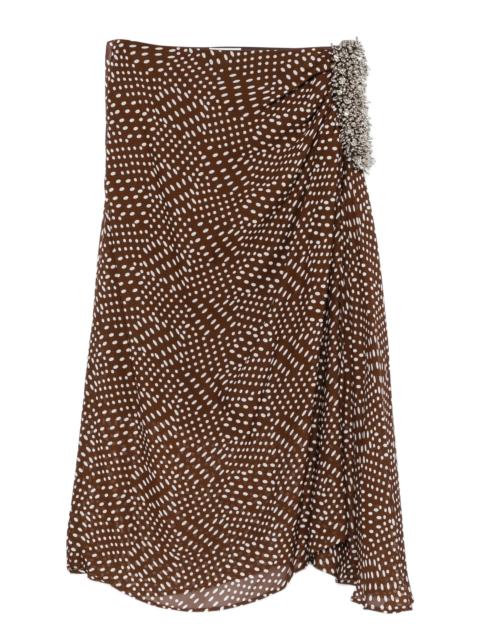 Dries Van Noten Crystal-embellished Spotted Skirt