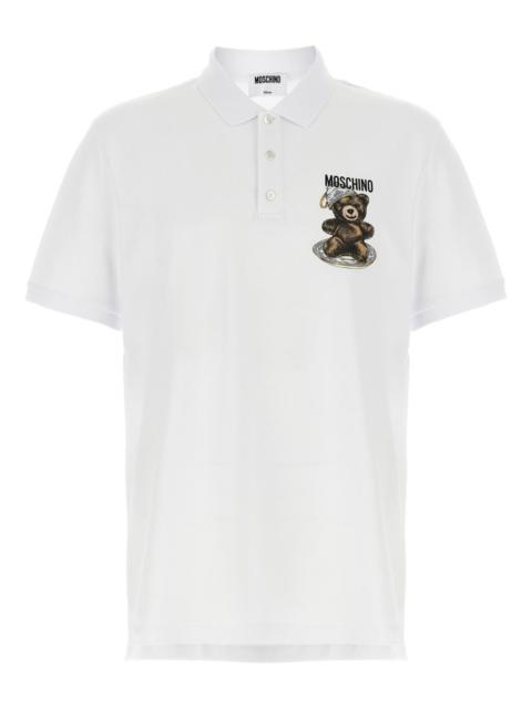 Teddy-print polo shirt