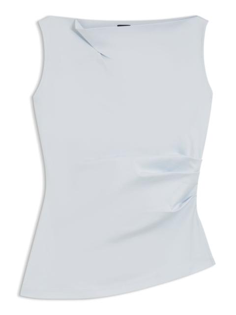 COWL-NECK ASYMMETRIC TOP IN MERCERIZED COTTON