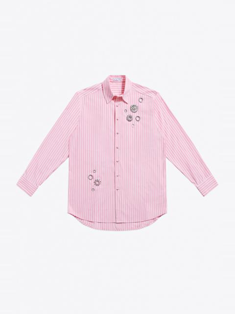 CRYSTAL GROMMET POPLIN SHIRT