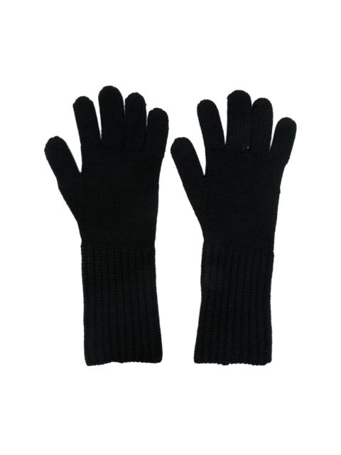 ribbed-knit gloves