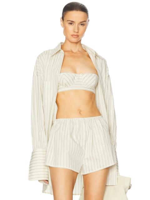 Pinstripe Poplin Bra