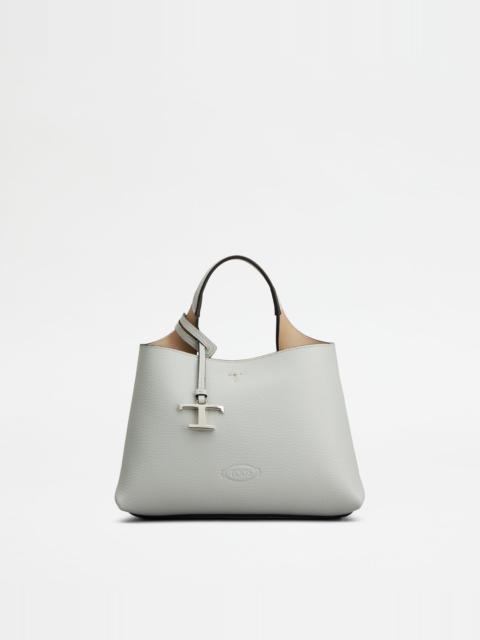 BAG IN LEATHER MICRO - GREY, NATURAL
