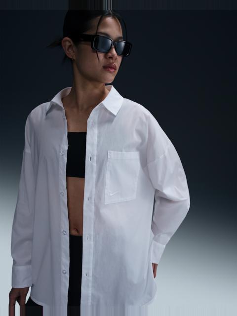 Nike Sportswear Chill Poplin Women's Loose Long-Sleeve Button-Up Top