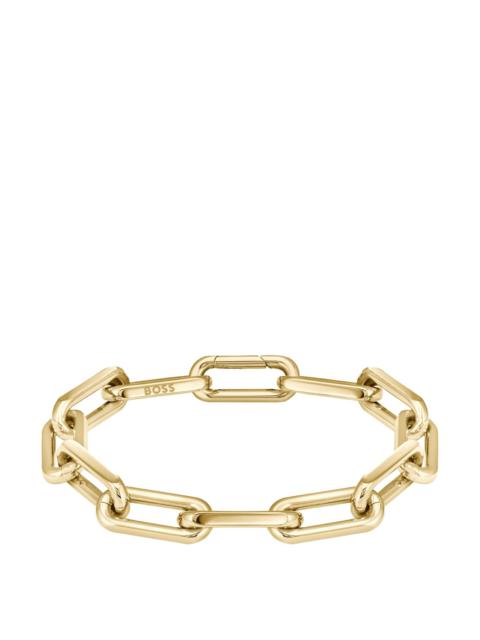 GOLD-TONE BRACELET WITH BRANDED LINK